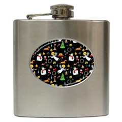 Christmas Pattern Hip Flask (6 Oz) by Valentinaart