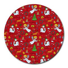 Christmas Pattern Round Mousepads by Valentinaart