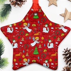 Christmas Pattern Star Ornament (two Sides) by Valentinaart