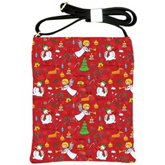 Christmas Pattern Shoulder Sling Bags by Valentinaart