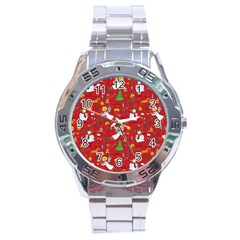 Christmas Pattern Stainless Steel Analogue Watch by Valentinaart