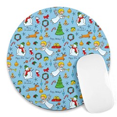 Christmas Pattern Round Mousepads by Valentinaart