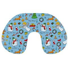 Christmas Pattern Travel Neck Pillows by Valentinaart