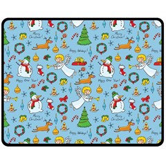 Christmas Pattern Double Sided Fleece Blanket (medium)  by Valentinaart