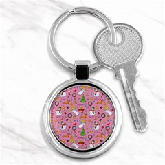 Christmas Pattern Key Chains (round)  by Valentinaart