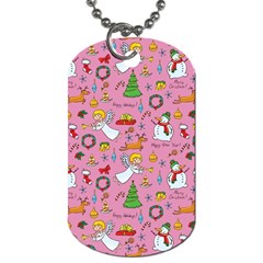 Christmas Pattern Dog Tag (one Side) by Valentinaart