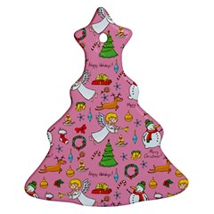 Christmas Pattern Christmas Tree Ornament (two Sides) by Valentinaart