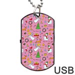 Christmas pattern Dog Tag USB Flash (One Side) Front