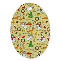 Christmas Pattern Ornament (oval) by Valentinaart