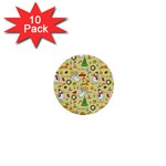 Christmas pattern 1  Mini Buttons (10 pack)  Front