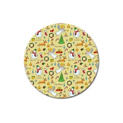 Christmas Pattern Magnet 3  (round) by Valentinaart