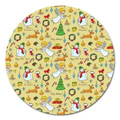 Christmas Pattern Magnet 5  (round) by Valentinaart