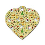 Christmas pattern Dog Tag Heart (One Side) Front