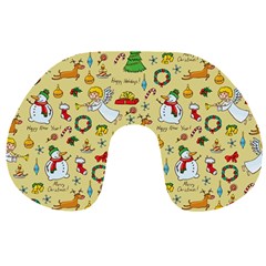 Christmas Pattern Travel Neck Pillows by Valentinaart