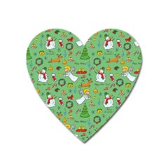 Christmas Pattern Heart Magnet by Valentinaart