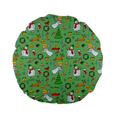 Christmas Pattern Standard 15  Premium Flano Round Cushions by Valentinaart