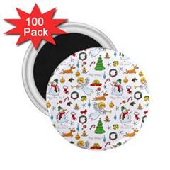 Christmas Pattern 2 25  Magnets (100 Pack)  by Valentinaart