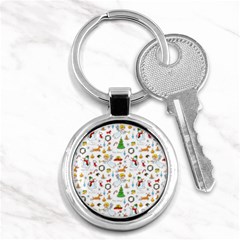 Christmas Pattern Key Chains (round)  by Valentinaart