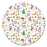 Christmas pattern Magnet 5  (Round) Front