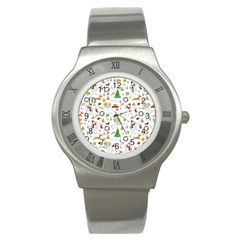 Christmas Pattern Stainless Steel Watch