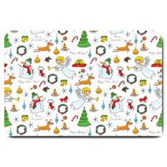 Christmas Pattern Large Doormat  by Valentinaart