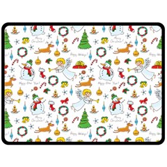 Christmas Pattern Fleece Blanket (large)  by Valentinaart