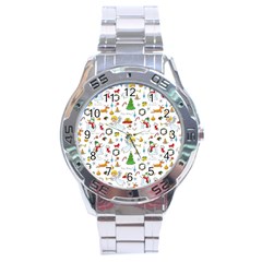 Christmas Pattern Stainless Steel Analogue Watch by Valentinaart