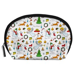 Christmas Pattern Accessory Pouches (large)  by Valentinaart