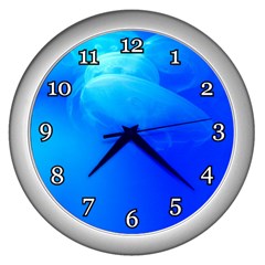 Jellyfish Wall Clocks (silver)  by Oksana