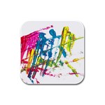 No.128 Rubber Square Coaster (4 pack)  Front