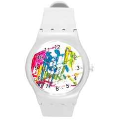 No 128 Round Plastic Sport Watch (m) by AdisaArtDesign