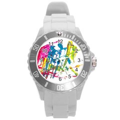 No 128 Round Plastic Sport Watch (l) by AdisaArtDesign