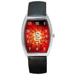 Wonderful Golden Dragon On Red Vintage Background Barrel Style Metal Watch by FantasyWorld7