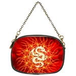 Wonderful Golden Dragon On Red Vintage Background Chain Purses (Two Sides)  Back