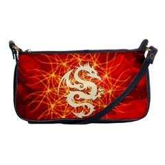 Wonderful Golden Dragon On Red Vintage Background Shoulder Clutch Bags by FantasyWorld7