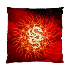 Wonderful Golden Dragon On Red Vintage Background Standard Cushion Case (one Side) by FantasyWorld7