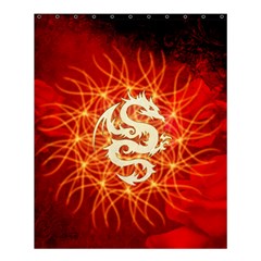 Wonderful Golden Dragon On Red Vintage Background Shower Curtain 60  X 72  (medium)  by FantasyWorld7