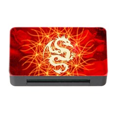 Wonderful Golden Dragon On Red Vintage Background Memory Card Reader With Cf by FantasyWorld7