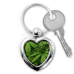 Marijuana Plants Pattern Key Chains (heart)  by dflcprints