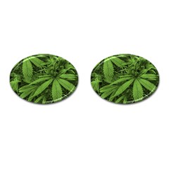 Marijuana Plants Pattern Cufflinks (oval) by dflcprints