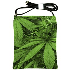 Marijuana Plants Pattern Shoulder Sling Bags by dflcprints