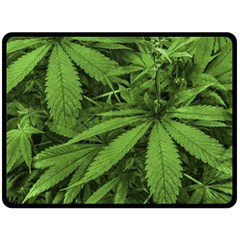 Marijuana Plants Pattern Fleece Blanket (large)  by dflcprints