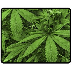 Marijuana Plants Pattern Double Sided Fleece Blanket (medium)  by dflcprints