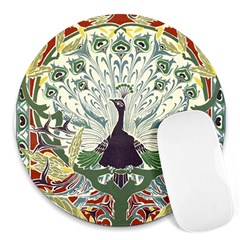 Art Nouveau Peacock Round Mousepads by NouveauDesign