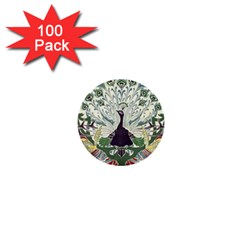 Art Nouveau Peacock 1  Mini Buttons (100 Pack)  by NouveauDesign