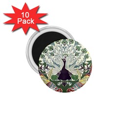 Art Nouveau Peacock 1 75  Magnets (10 Pack)  by NouveauDesign