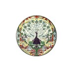 Art nouveau peacock Hat Clip Ball Marker Front