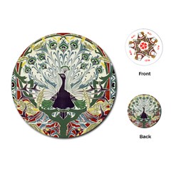 Art Nouveau Peacock Playing Cards (round)  by NouveauDesign