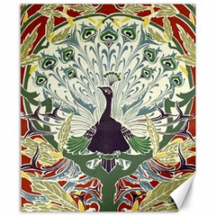 Art Nouveau Peacock Canvas 8  X 10  by NouveauDesign