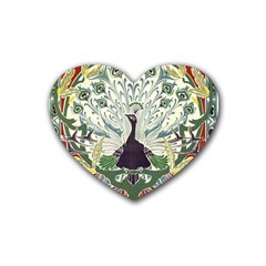 Art Nouveau Peacock Heart Coaster (4 Pack)  by NouveauDesign